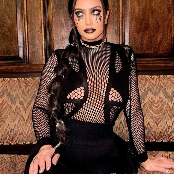 The Attico Black Mesh Bodysuit - Picture 6 of 7